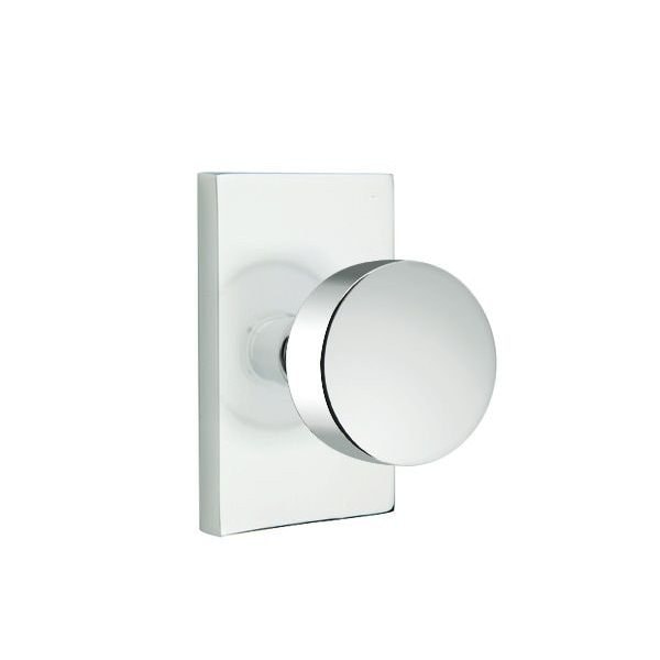 Emtek Round Knob 2-3/8 in Backset Privacy w/Modern Rectangular Rose for 1-1/4 in to 2 in Door 5212ROUUS26 - main